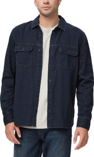 PAIGE Abraham Cotton Blend Button-Up Shirt