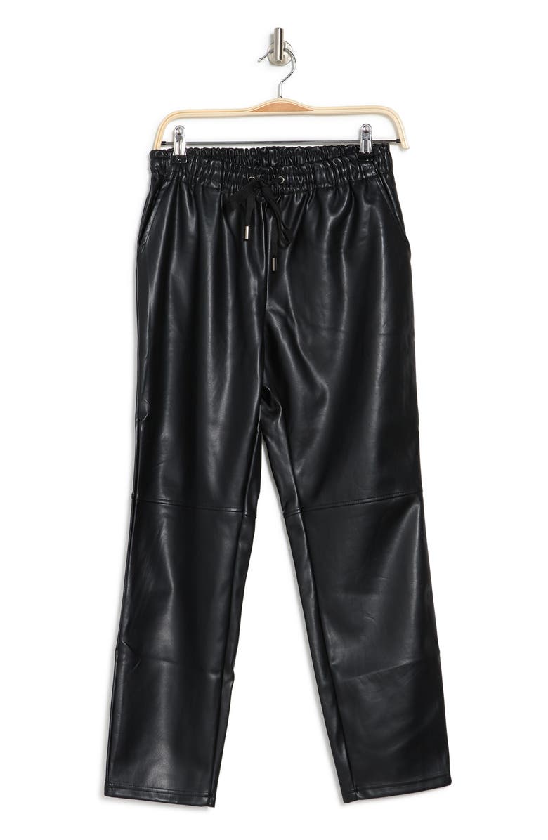 Laundry by Shelli Segal Faux Leather Drawstring Pants, Alternate, color, 