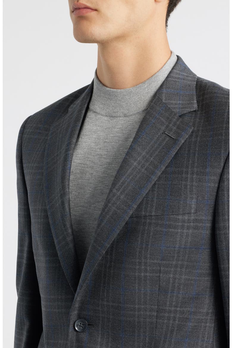 Flynn Classic Fit Plaid Wool Sport Coat, Alternate, color, CHARCOAL