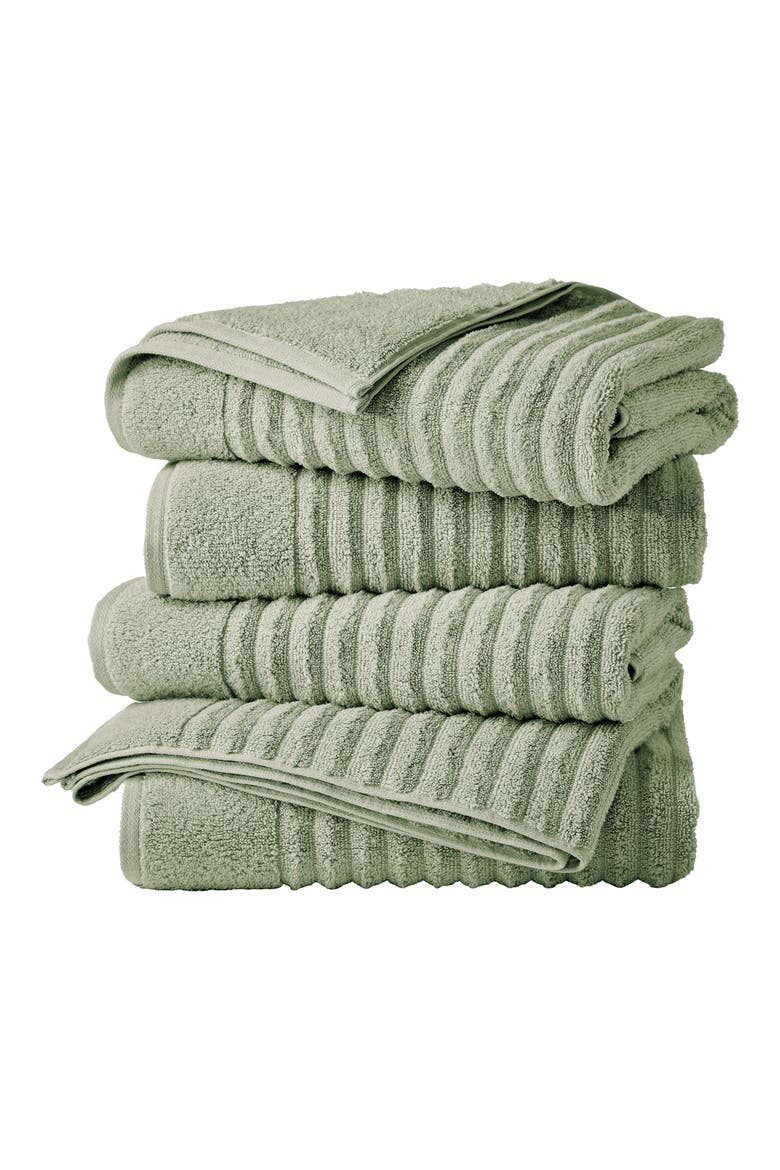 Combed Cotton 4-Pack Bath Towels, Main, color, EUCALYPTUS
