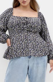 City Chic Gigi Floral Long Sleeve Blouse