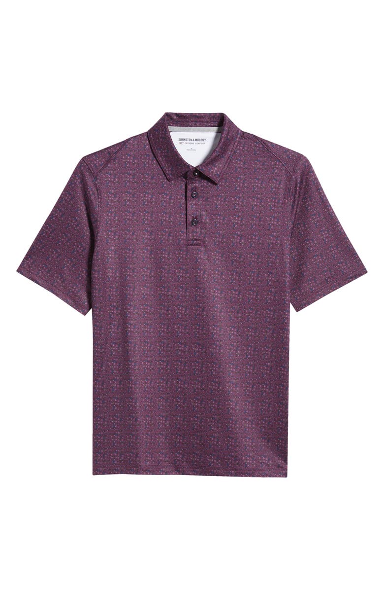 Johnston & Murphy XC<sup>®</sup> Apex Performance Polo, Main, color, Burgundy Vino