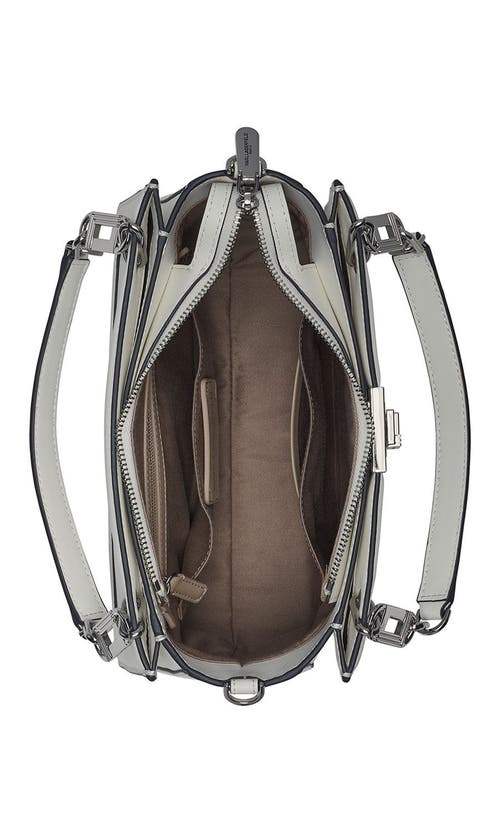 Karl Lagerfeld Paris Ivette Satchel In Winter White/silver