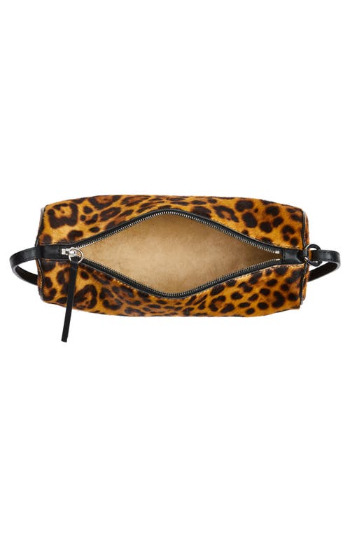 Reformation Simona Suede Cylinder Shoulder Bag In Leopard Calfhair