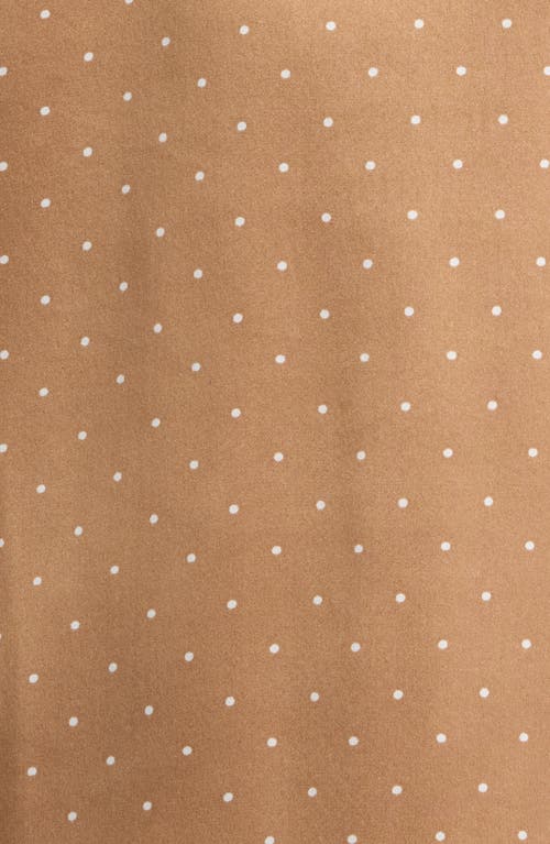 Nordstrom Sandwashed Silk Chemise In Tan Burro Dot
