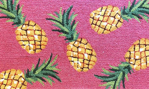 R16 Home Pineapple Toss Doormat In Coral Multi