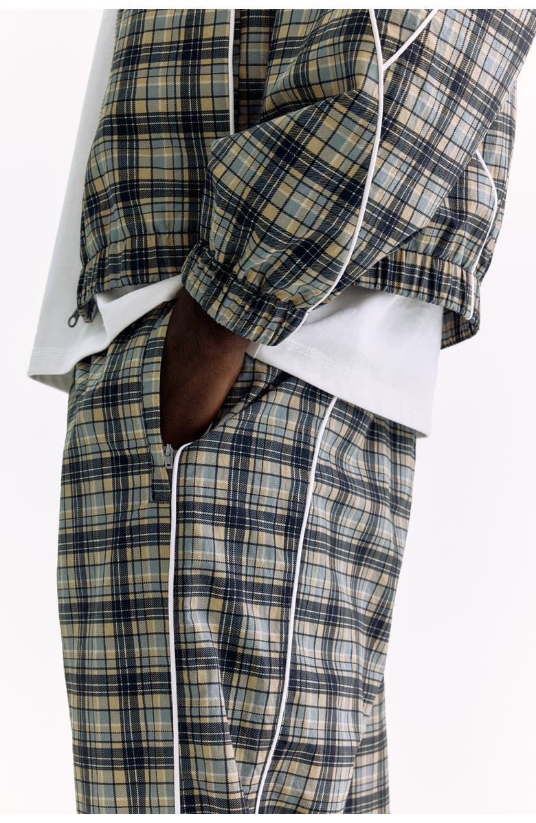 H&M Relaxed Fit Nylon Track Pants, Alternate, color, Beige/Checked