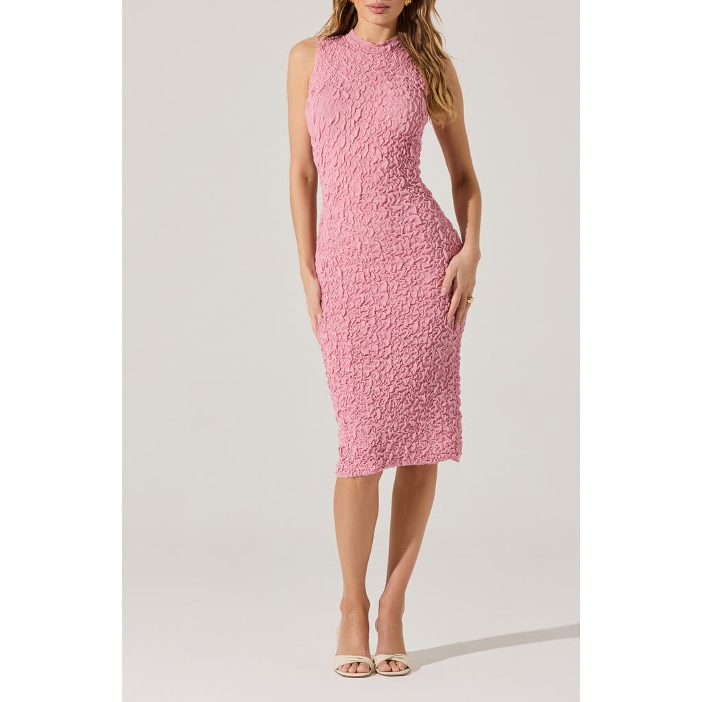 Astr The Label Scrunch Body-con Dress In Peony Pink