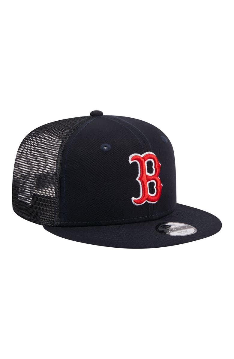 New Era Youth New Era Navy Boston Red Sox 9FIFTY Trucker Snapback Hat, Alternate, color, Navy
