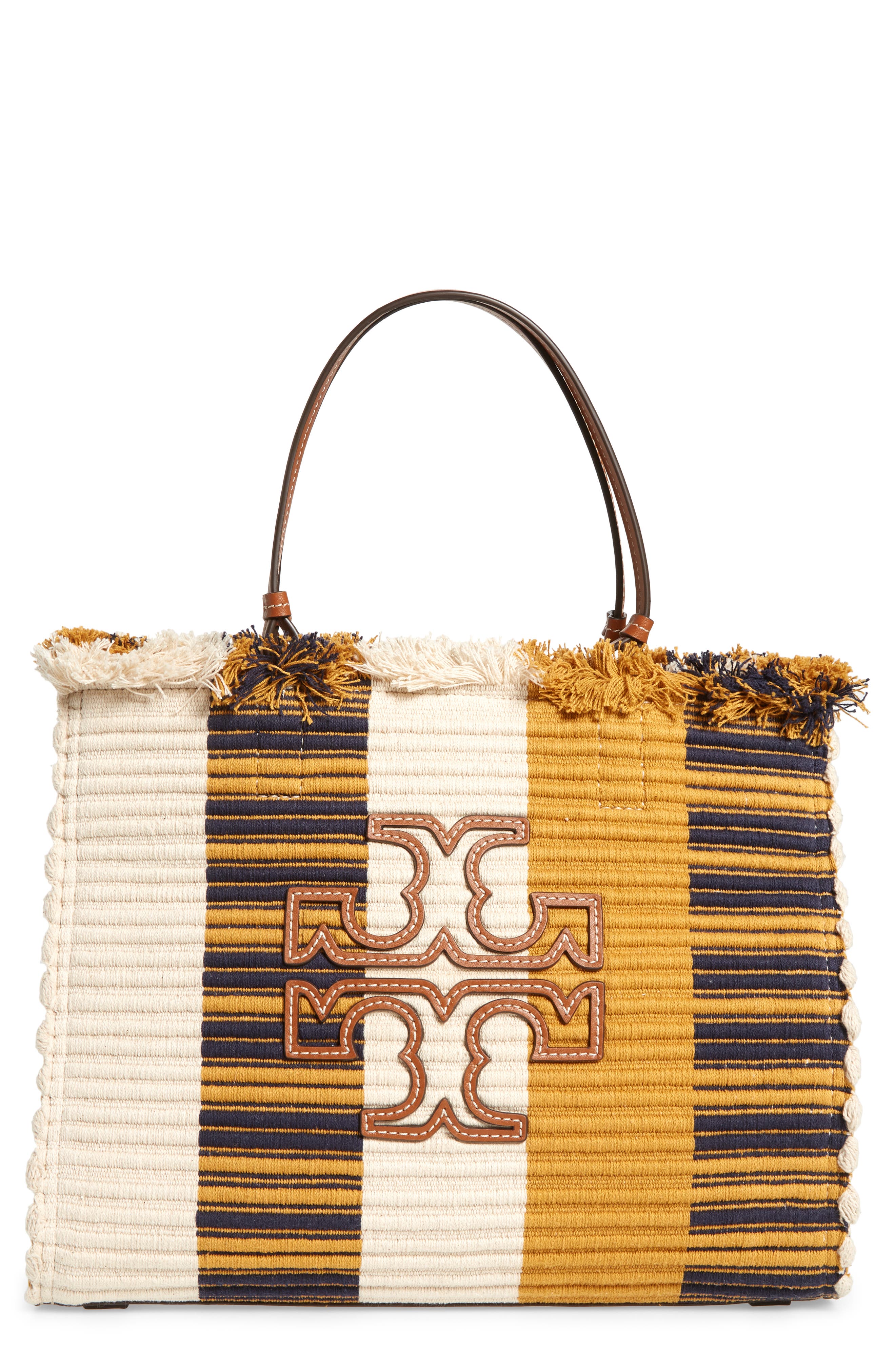 Tory Burch McGraw Woven Stripe Tote Bag, Main, color, 