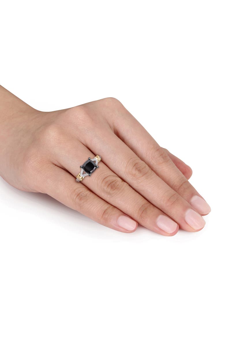 Black Diamond Solitaire Ring 14k Two-Tone, Alternate, color, Diamond
