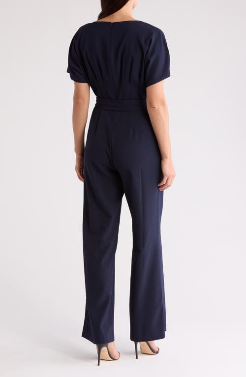 Eliza J Pleated Jumpsuit In Navy