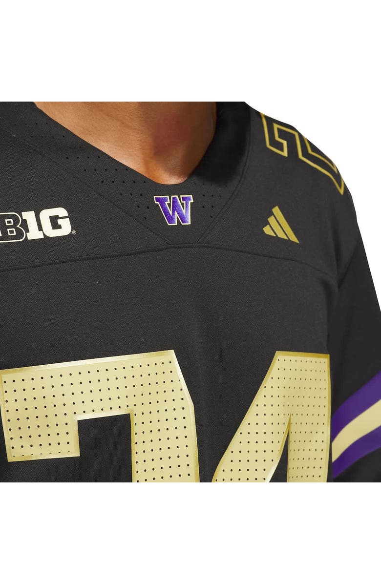 adidas Men's adidas #24 Black Washington Huskies Alternate Premier Strategy Jersey, Alternate, color, Black