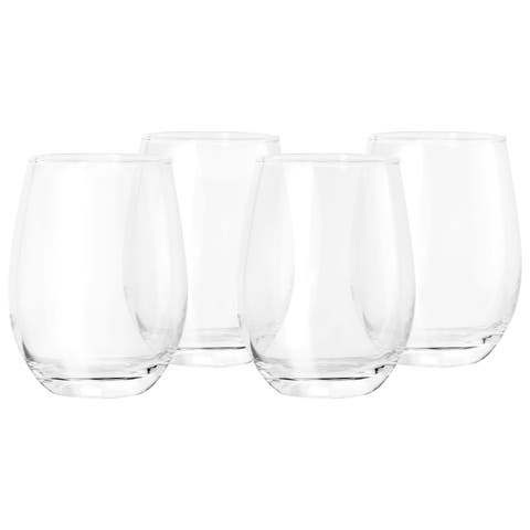 Belinni 4 Piece 18oz Classic Stemless Wine Glass Set