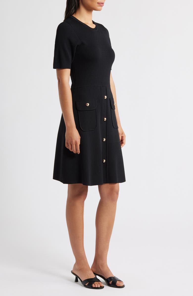 Eliza J Patch Pocket Knit A-Line Dress, Alternate, color, 