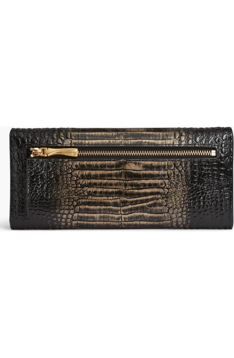 Donna Karan New York Amagansett Metallic Croco Wallet, Alternate, color, Black/Gold