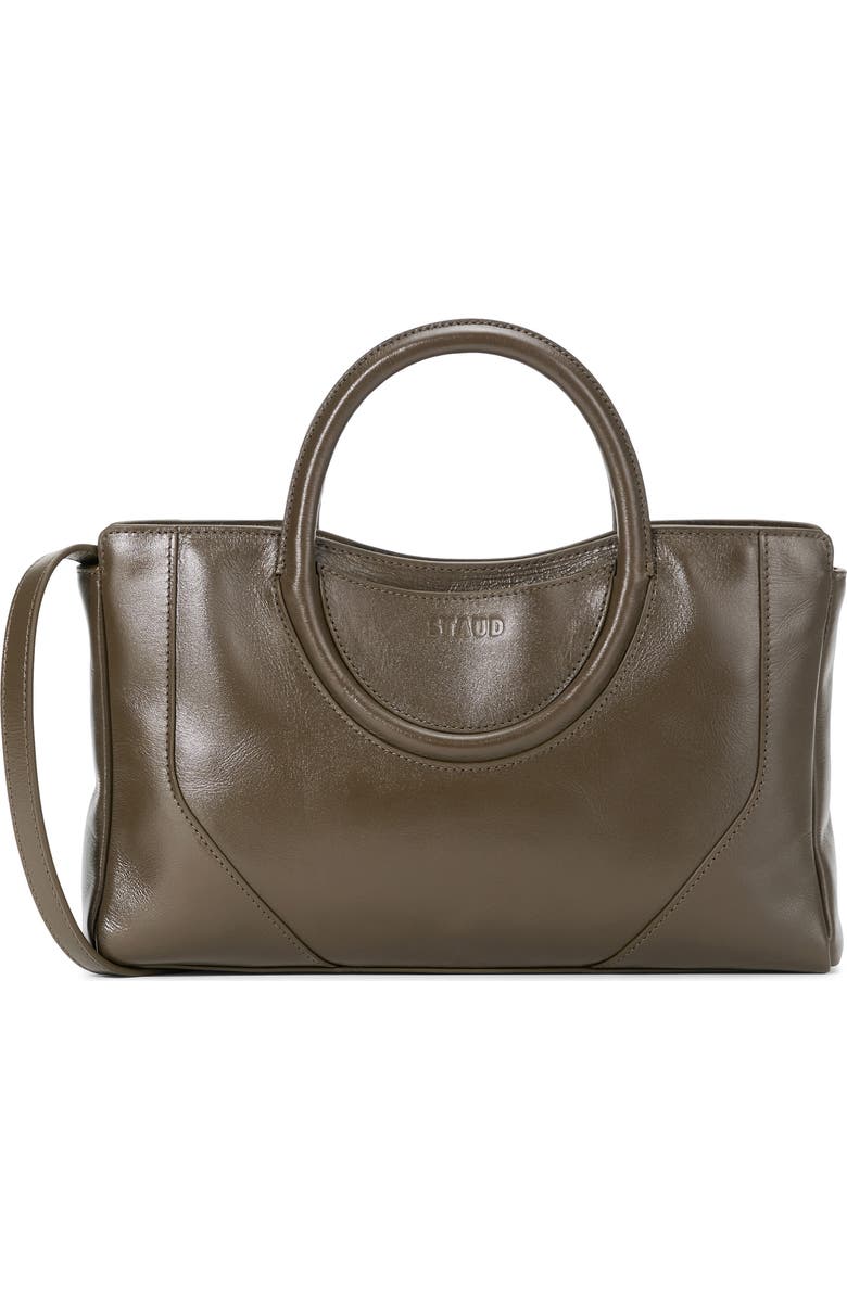 STAUD Mini Maude Leather Satchel, Main, color, Truffle