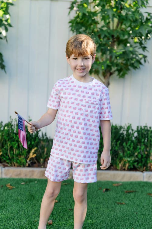 Lila And Hayes Charles Boys' Short Set In American Flag