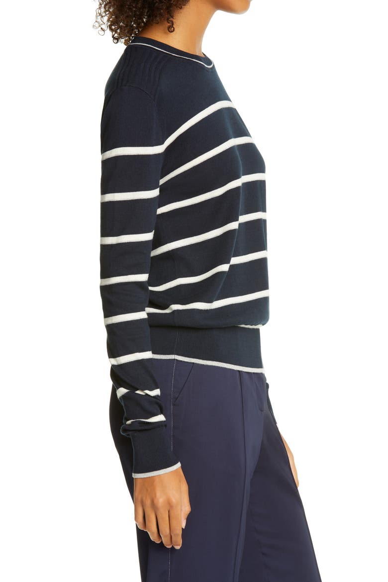 Neat Stripe Cotton Sweater, Alternate, color, NAVY WITH WHITE