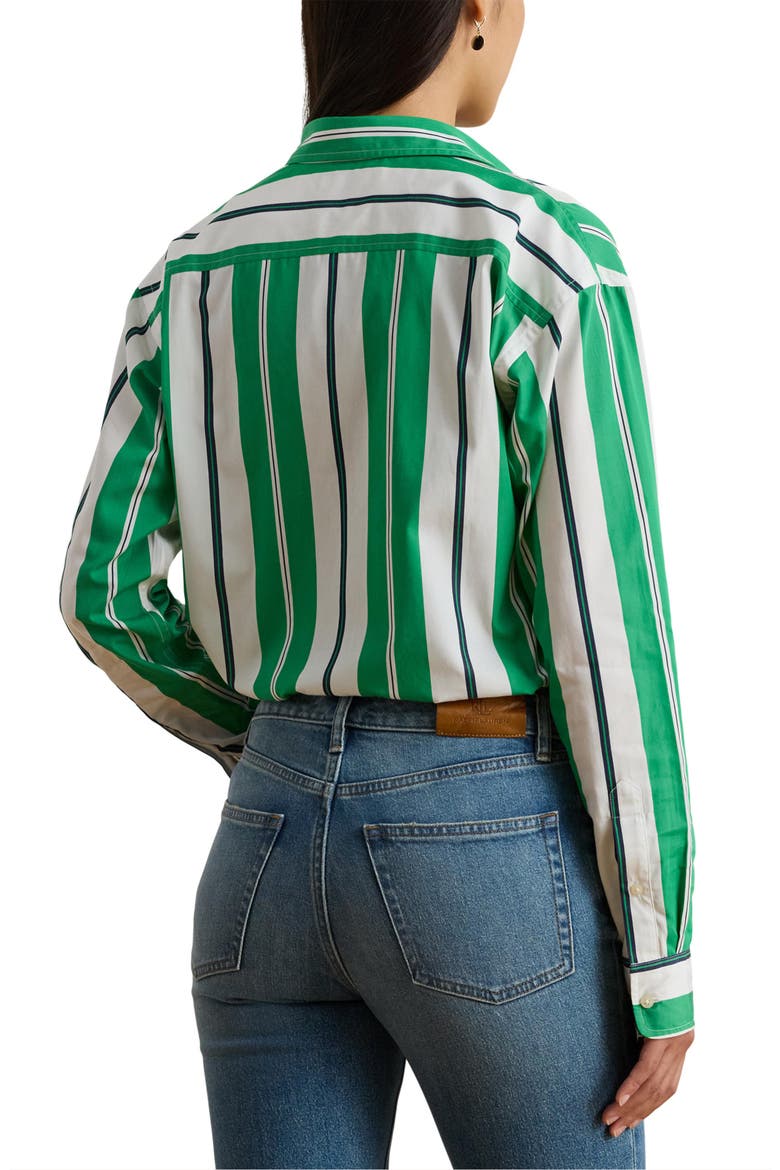 Relaxed Fit Striped Broadcloth Shirt, Alternate, color, GREEN