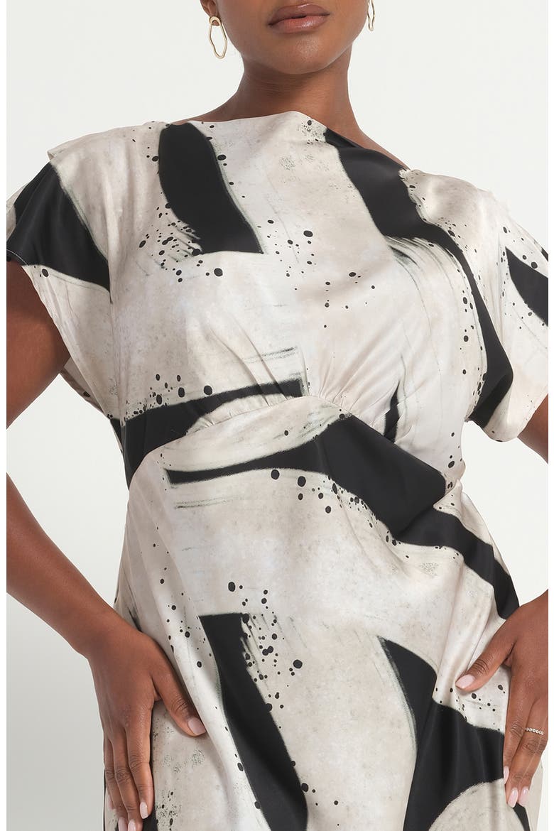 Drew Satin Midi Dress, Alternate, color, MARBLE