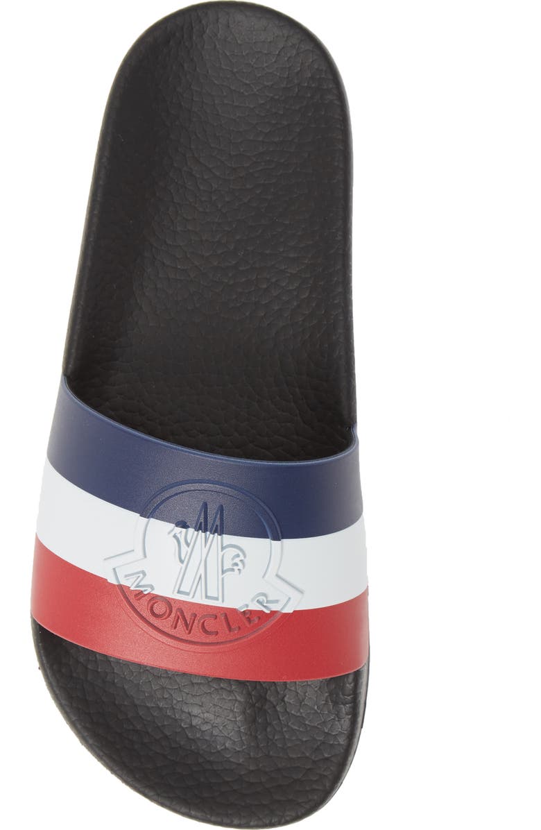 Moncler Jeanne Logo Embossed Slide Sandal, Alternate, color,