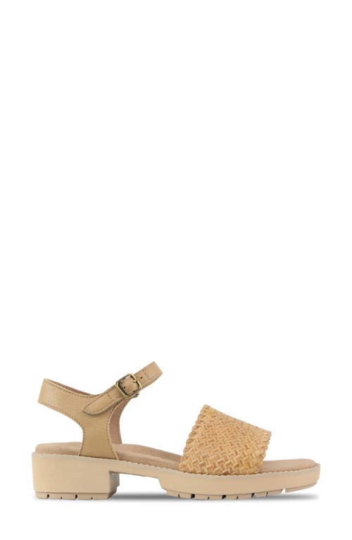 Munro Conner Ankle Strap Platform Sandal In Natural Woven Combo