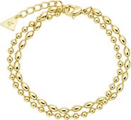 Sterling Forever Beaded Duo Chain Bracelet