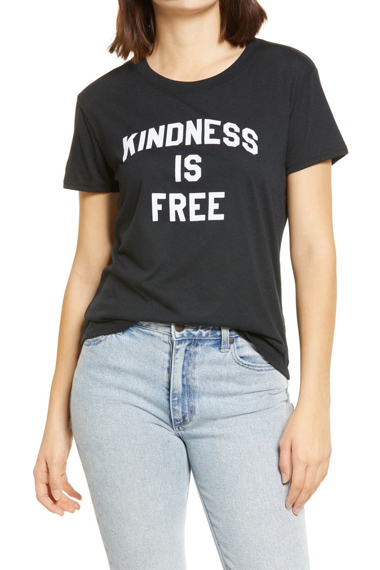 Kindness Is Free Graphic Tee, Main, color, BLACK
