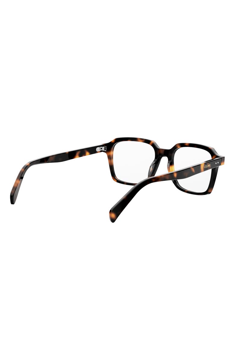 CELINE 52mm Thin Square Optical Glasses, Alternate, color, Dark Havana