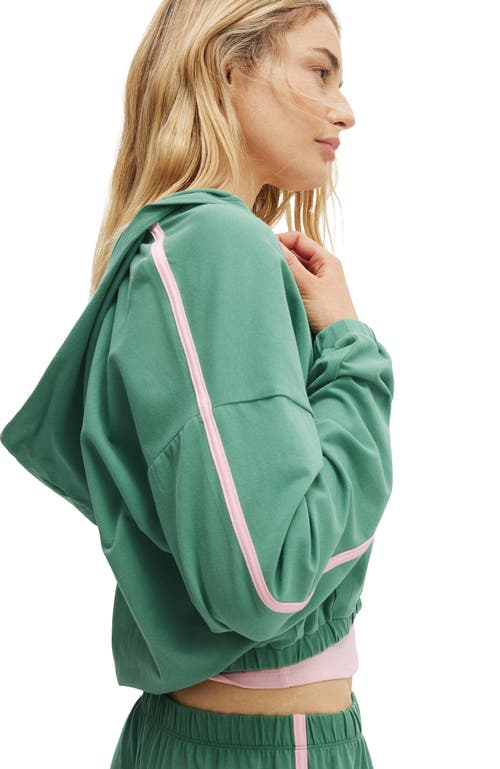 Cotton On Body Departure Lounge Crop Hoodie In Green