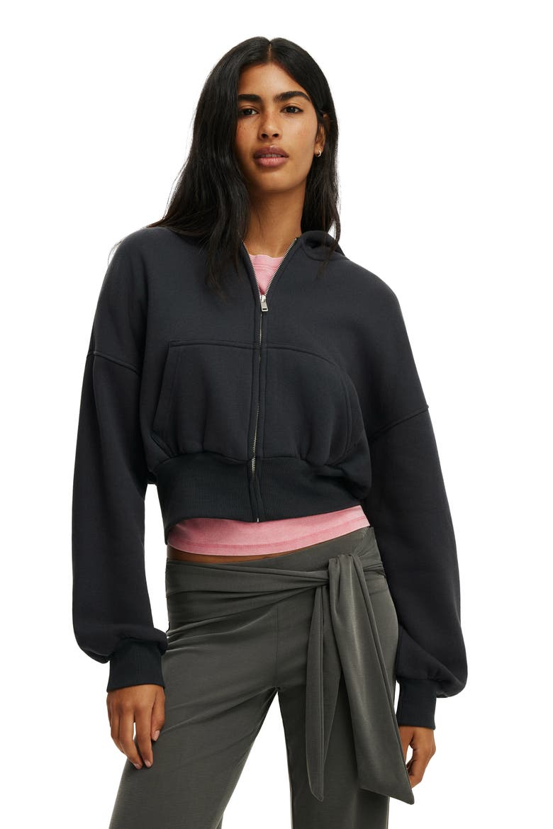Women's Oversized Zip Through Hoodie, Main, color, Shadowstone