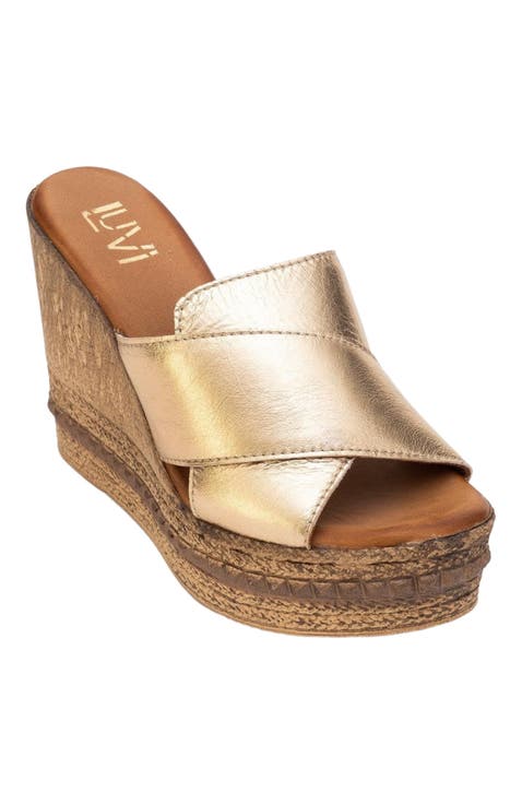 Lois Wedge Leather Sandal