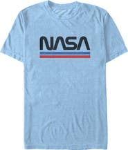 NASA Men's NASA Stripe Minimal Logo Vintage  Graphic T-Shirt