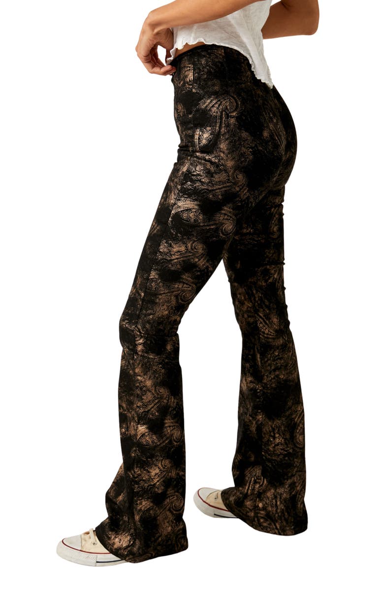 Free People Jayde Metallic Paisley Jeans, Alternate, color, 