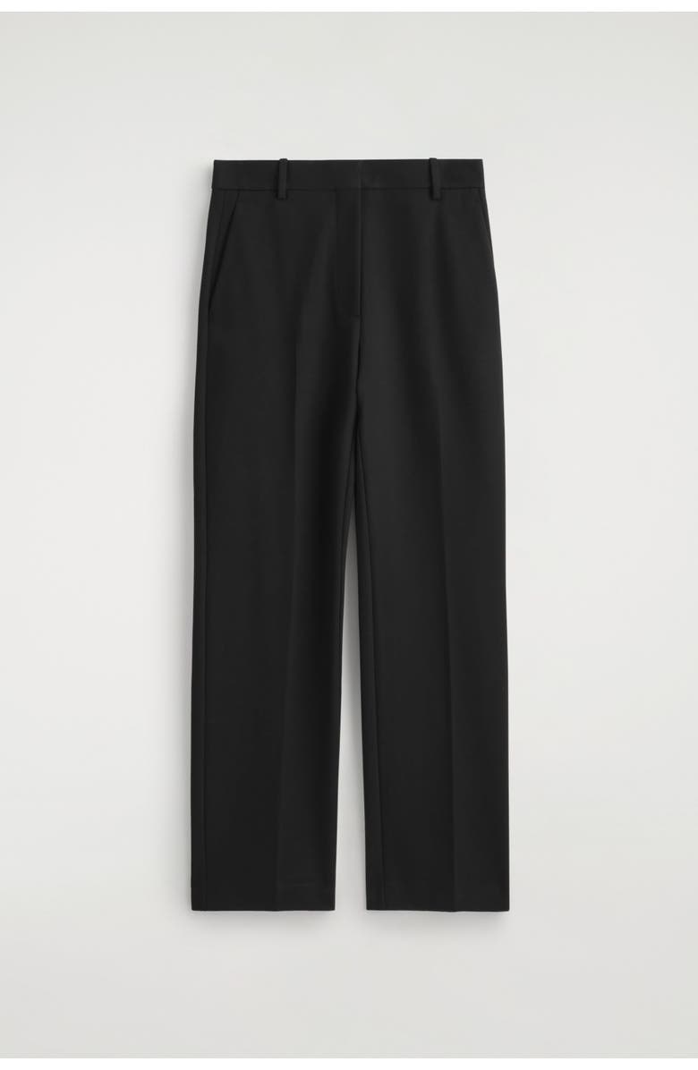 COS Milano Straight Pants, Alternate, color, Black