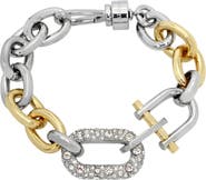 AllSaints Two-Tone Crystal Link Bracelet