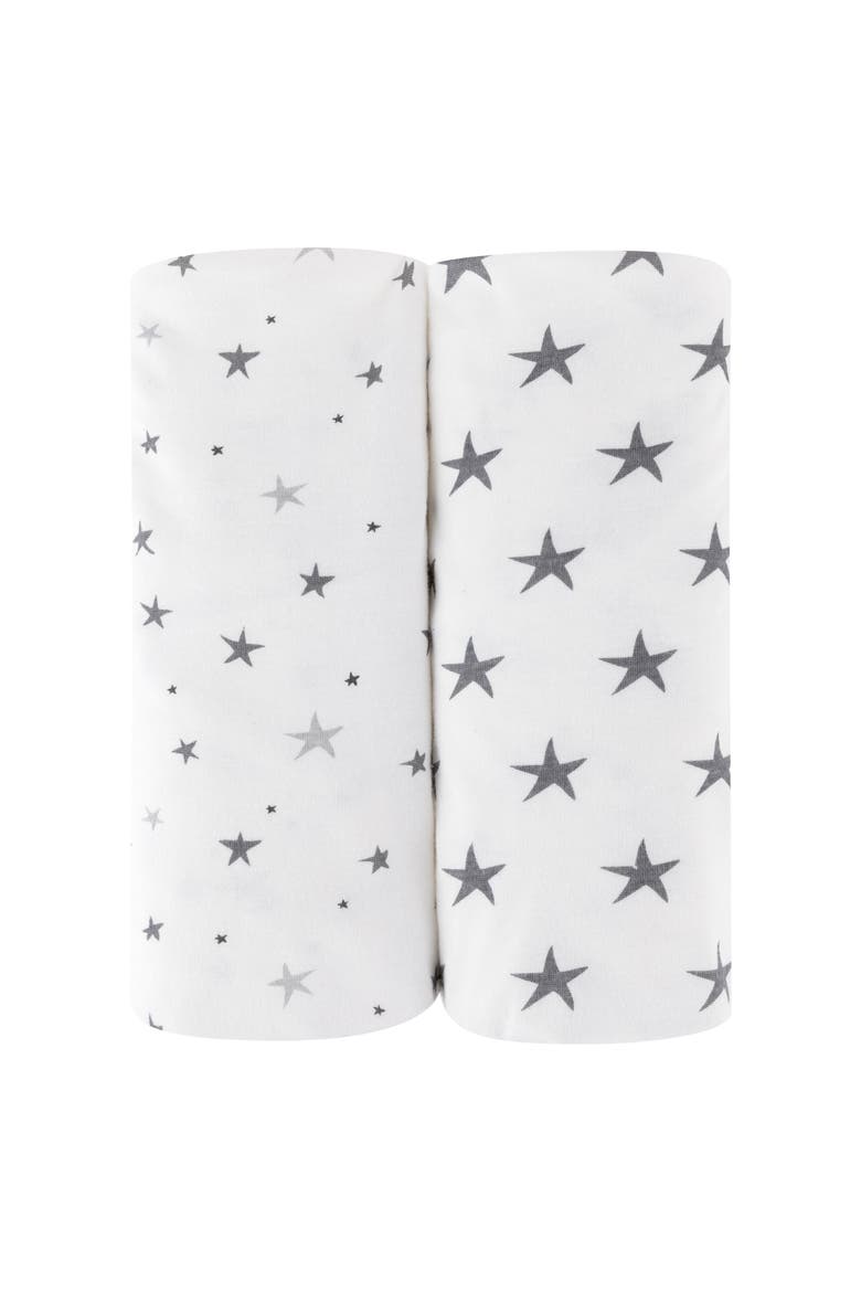Baby Fitted Waterproof Pack N Play | Mini Portable Crib Sheet Set 2 Packs, Main, color, Grey Stars