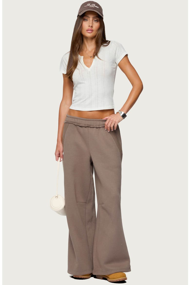 Semisheer Notch Neck Crop T-Shirt, Alternate, color, WHITE