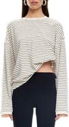 LIONESS Bry Stripe Oversize Velour Top