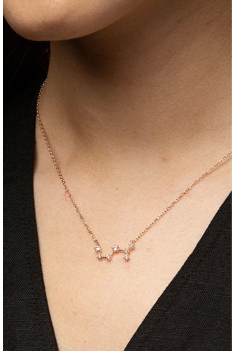 14k Gold Constellation Zodiac Necklace, 12 Zodiac Constellation Gift Idea, Alternate, color, Gold - Leo