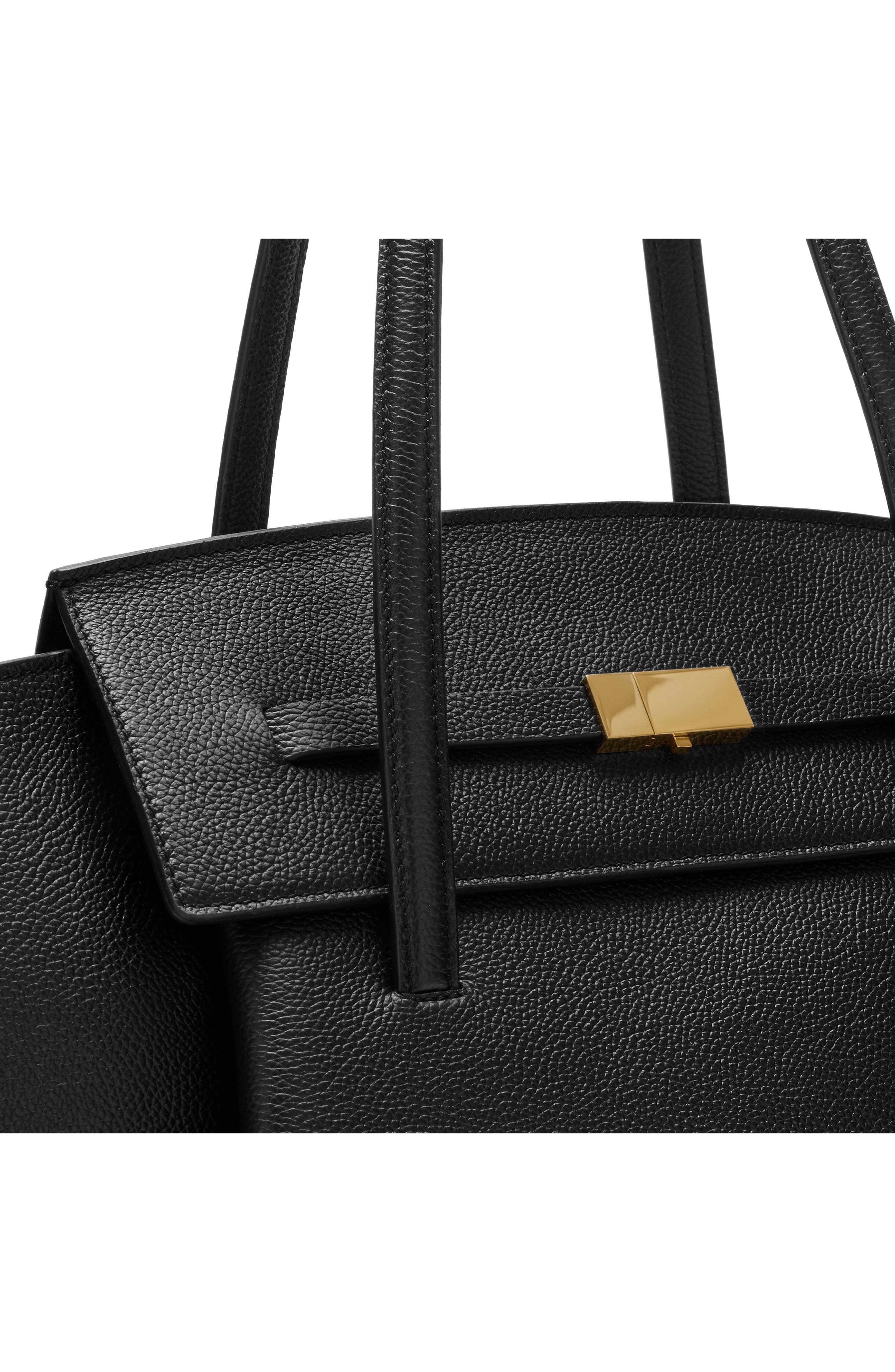 The Brooklyn Leather Tote, Alternate, color, BLACK