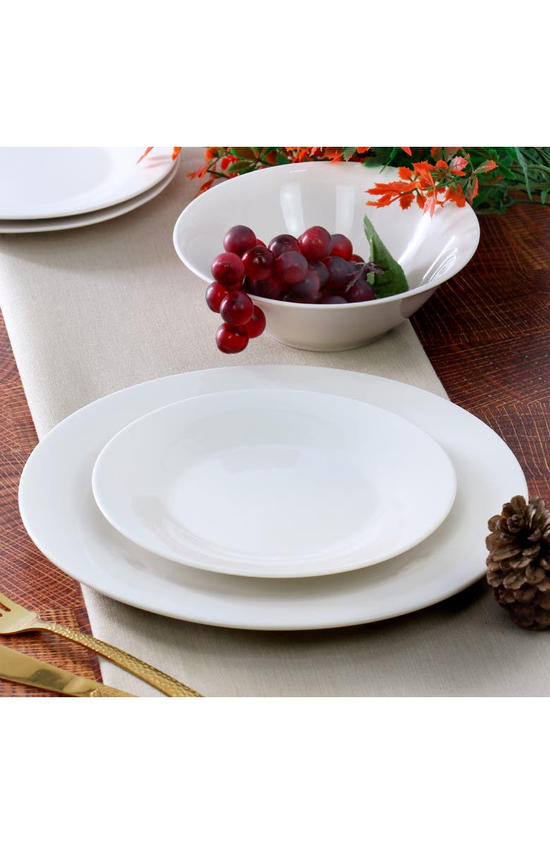 Gibson Home Everyday 12 Piece Round Fine Ceramic Dinnerware Set, Alternate, color, White