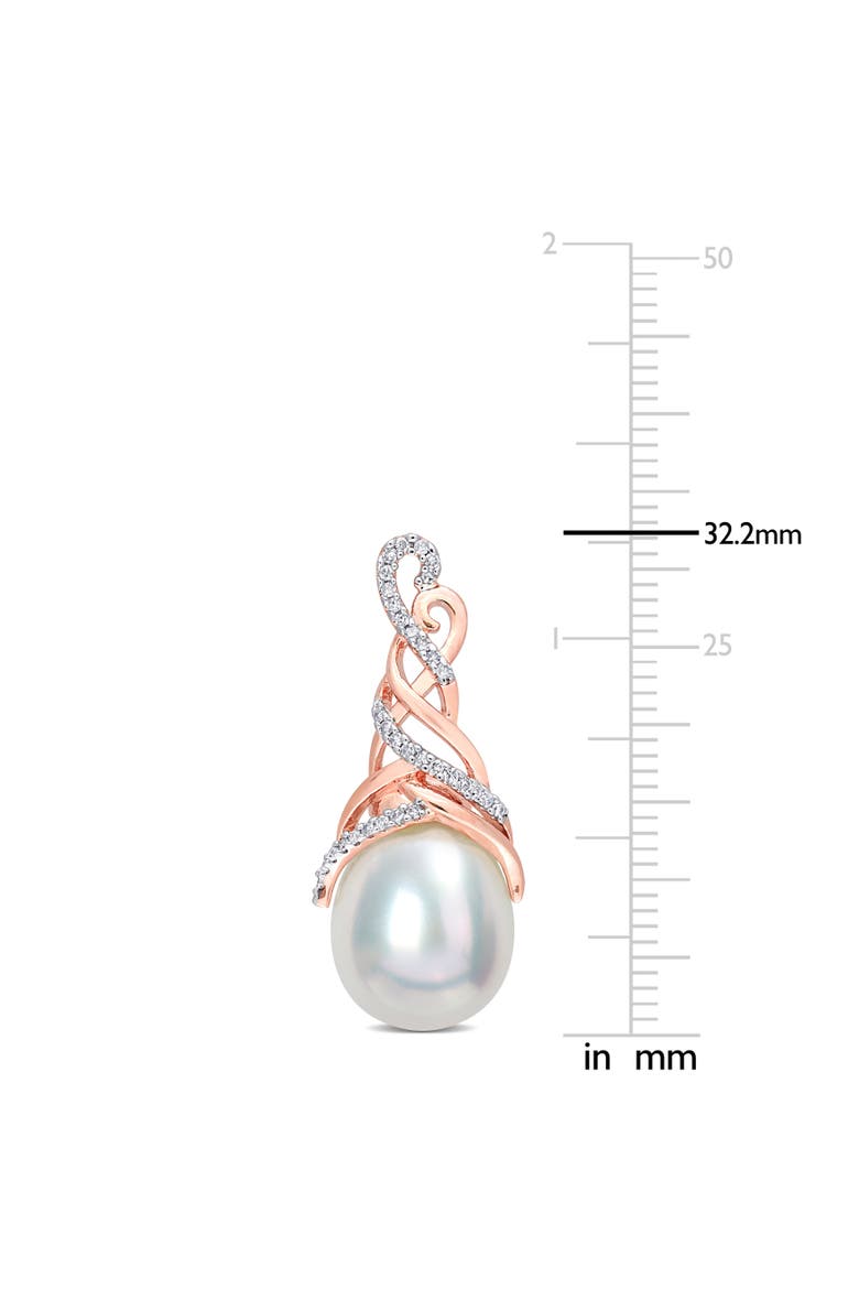 Pearl & Diamond Criss Cross Earrings, Alternate, color, South Sea Pearl