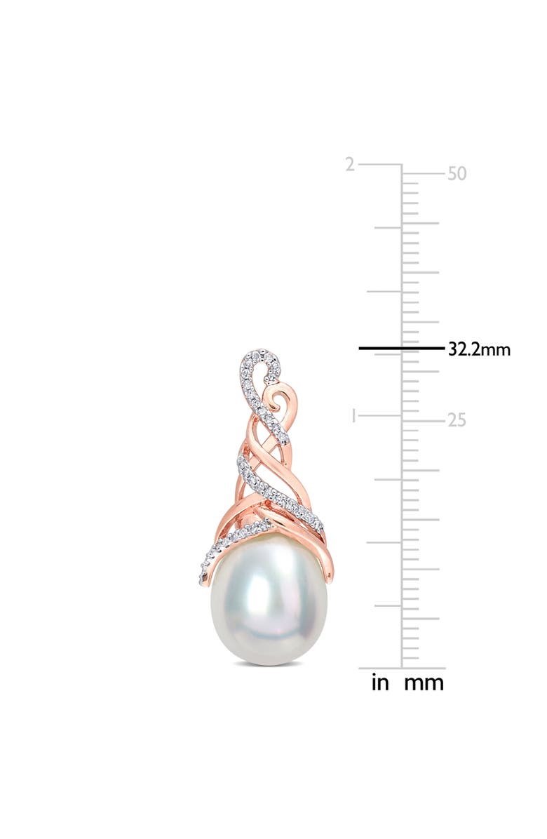 Julianna B. Pearl & Diamond Criss Cross Earrings, Alternate, color, South Sea Pearl