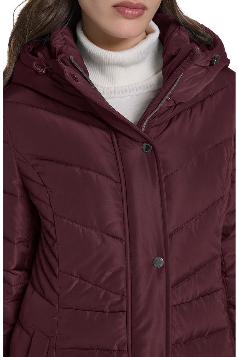 Hooded Taffeta Puffer Coat, Alternate, color, BURGUNDY