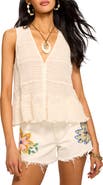 Ramy Brook Elise Smocked Sleeveless Button-Up Shirt