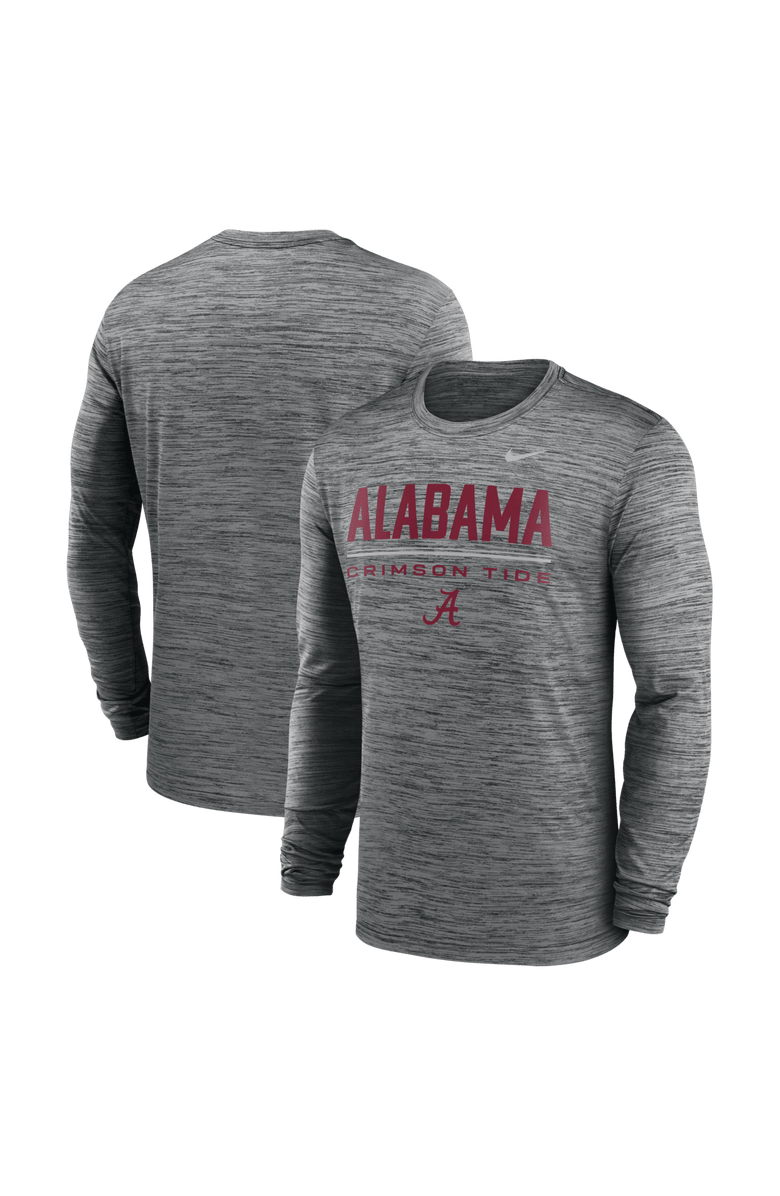 Nike Men's Nike Anthracite Alabama Crimson Tide Sideline Velocity Dri-FIT Long Sleeve T-Shirt, Main, color, Anthracite