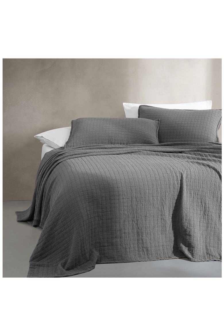 Essential Washed Jacquard Coverlet, Alternate, color, GREY