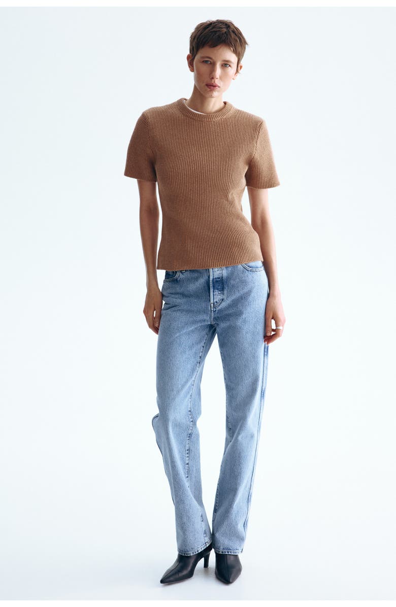 H&M Wool-blend T-shirt, Alternate, color, Dark Beige